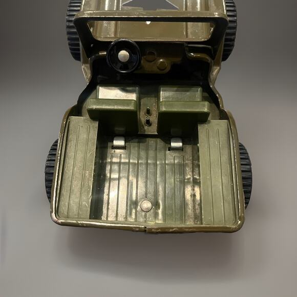 Vintage Pressed Steel Tonka Army Jeep No Canopy Roof 1960’s 6.5” Long One Star - Picture 6 of 10